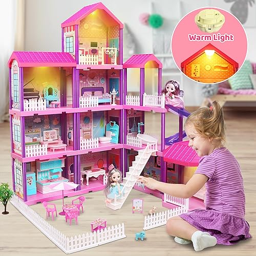 Barbie Dollhouse with 11 Rooms & 2 Dolls
