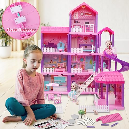 Barbie Dollhouse with 11 Rooms & 2 Dolls