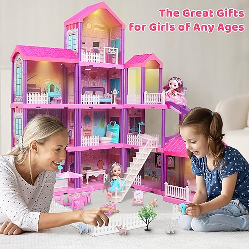 Barbie Dollhouse with 11 Rooms & 2 Dolls
