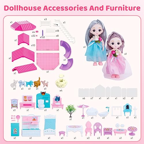 Barbie Dollhouse with 11 Rooms & 2 Dolls