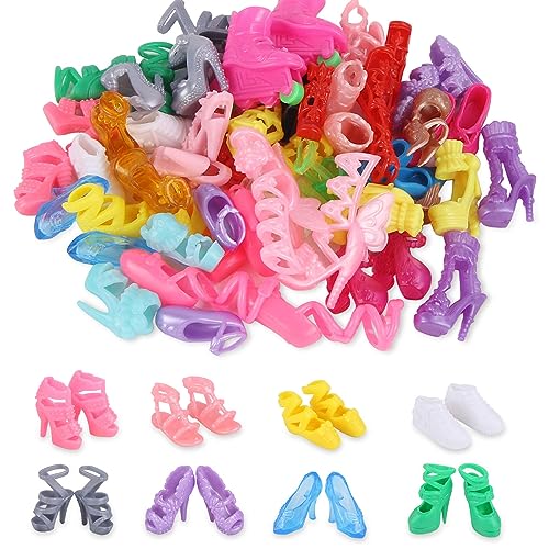 Barbie Doll Shoes: 30 Styles Assorted Colors Set