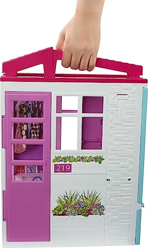 Barbie Portable Playset with Accessories: Kitchen, Bedroom, Bathroom