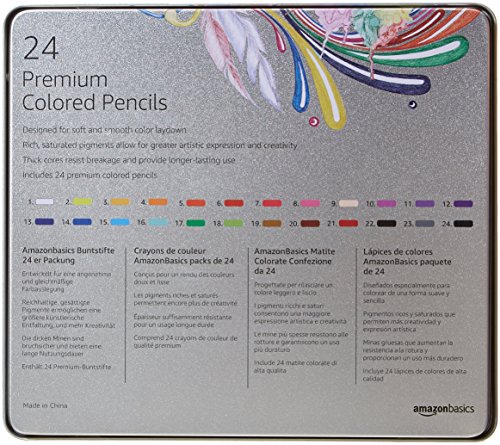 24-Count Soft Core Colored Pencils by Amazon Basics