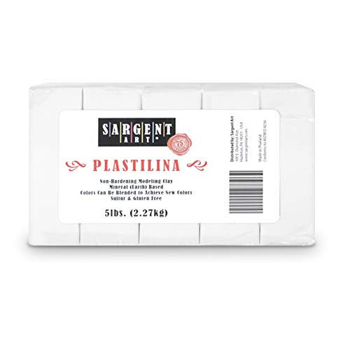 Sargent Art Plastilina Modeling Clay, 5-Pound, White 