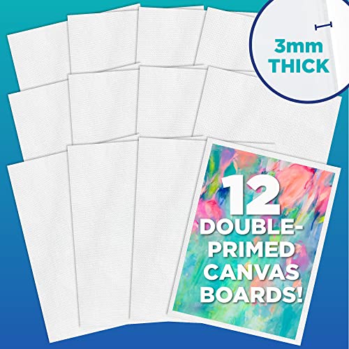 12 Primed Canvas Panels for Artists