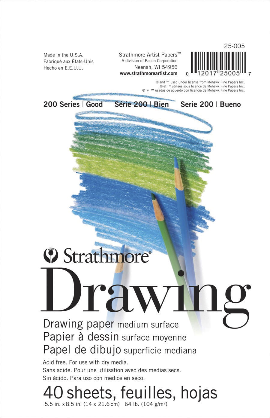 Strathmore Drawing Paper Pad, 200 Series, 5.5" x 8.5"
