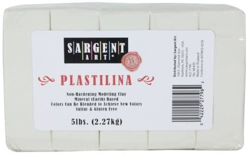 Sargent Art Plastilina Modeling Clay, 5-Pound, White 