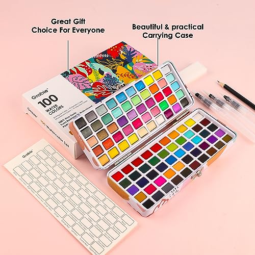 Watercolor Paint Set: 100 Colors & Accessories