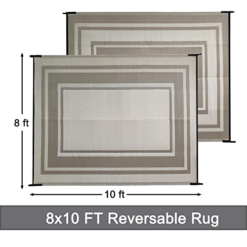 Waterproof Outdoor Rugs: 8x10 Patio Straw Mats, Reversible