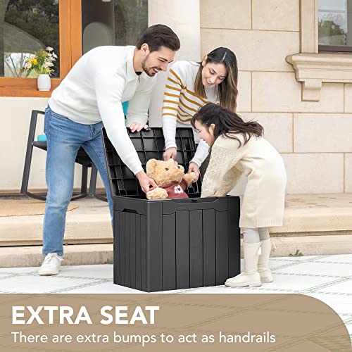 Devoko Waterproof Patio Deck Box - 30 Gallon Black