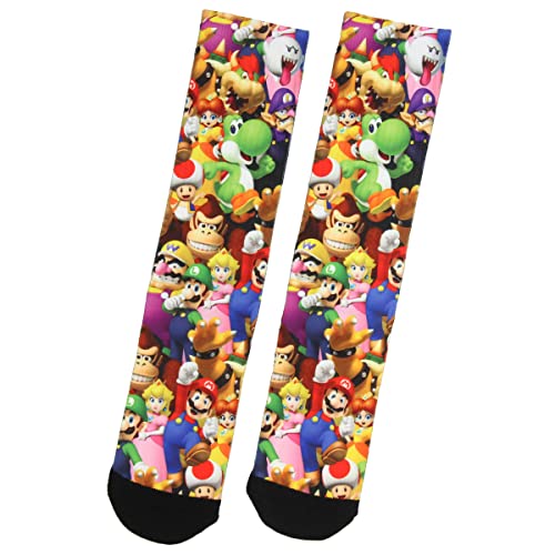 Mario Bros. Collage Premium Sublimated Crew Socks