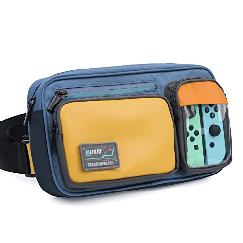 Geekshare Nintendo Switch Travel Messenger Bag (Blue/Yellow)