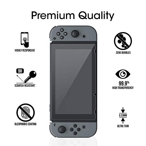 amFilm Nintendo Switch Tempered Glass Screen Protector (2-Pack)