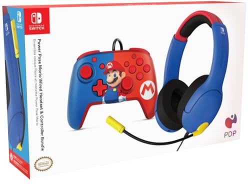 Nintendo Switch Mario Dash Bundle: Headset & Wired Controller