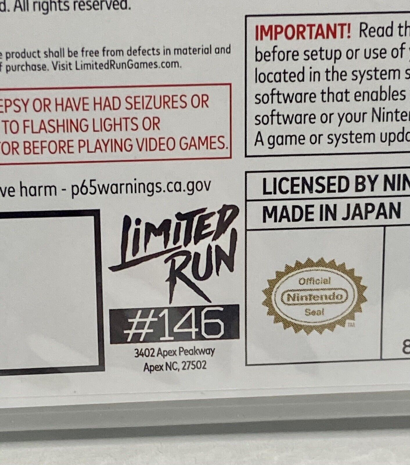 Limited Edition Star Wars Switch Game #146