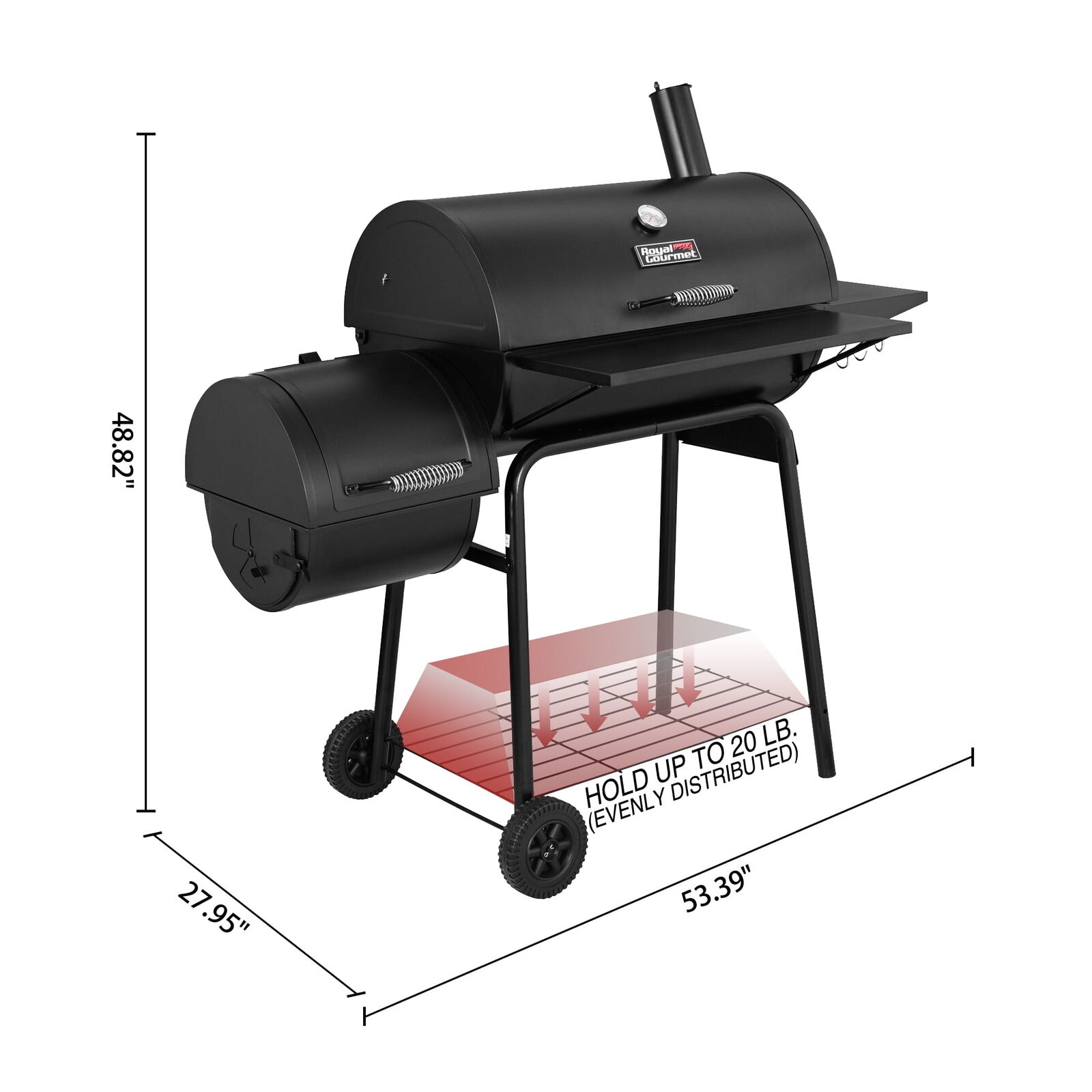 30" Royal Gourmet Charcoal Grill and Smoker