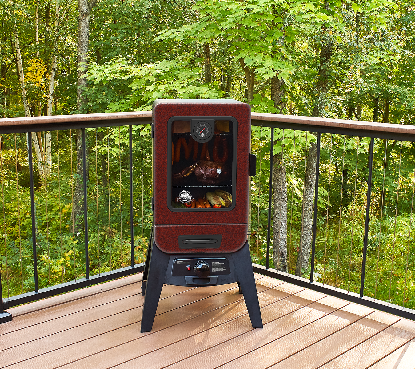 Pit Boss Red Hammertone BBQ Smoker