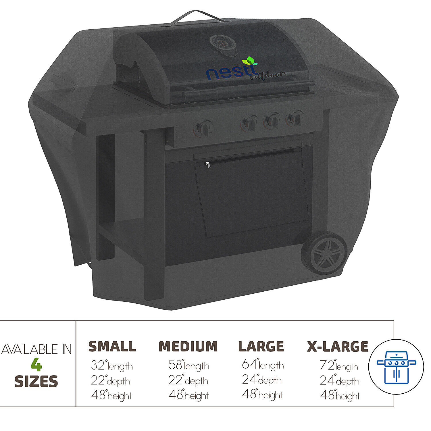 Durable Waterproof BBQ Grill Cover - UV Resistant