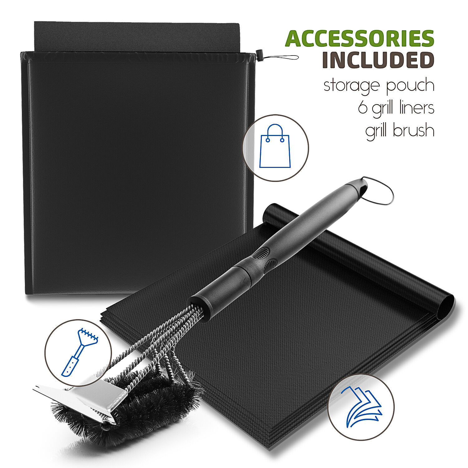 Waterproof BBQ Grill Cover Set with Grill Mats