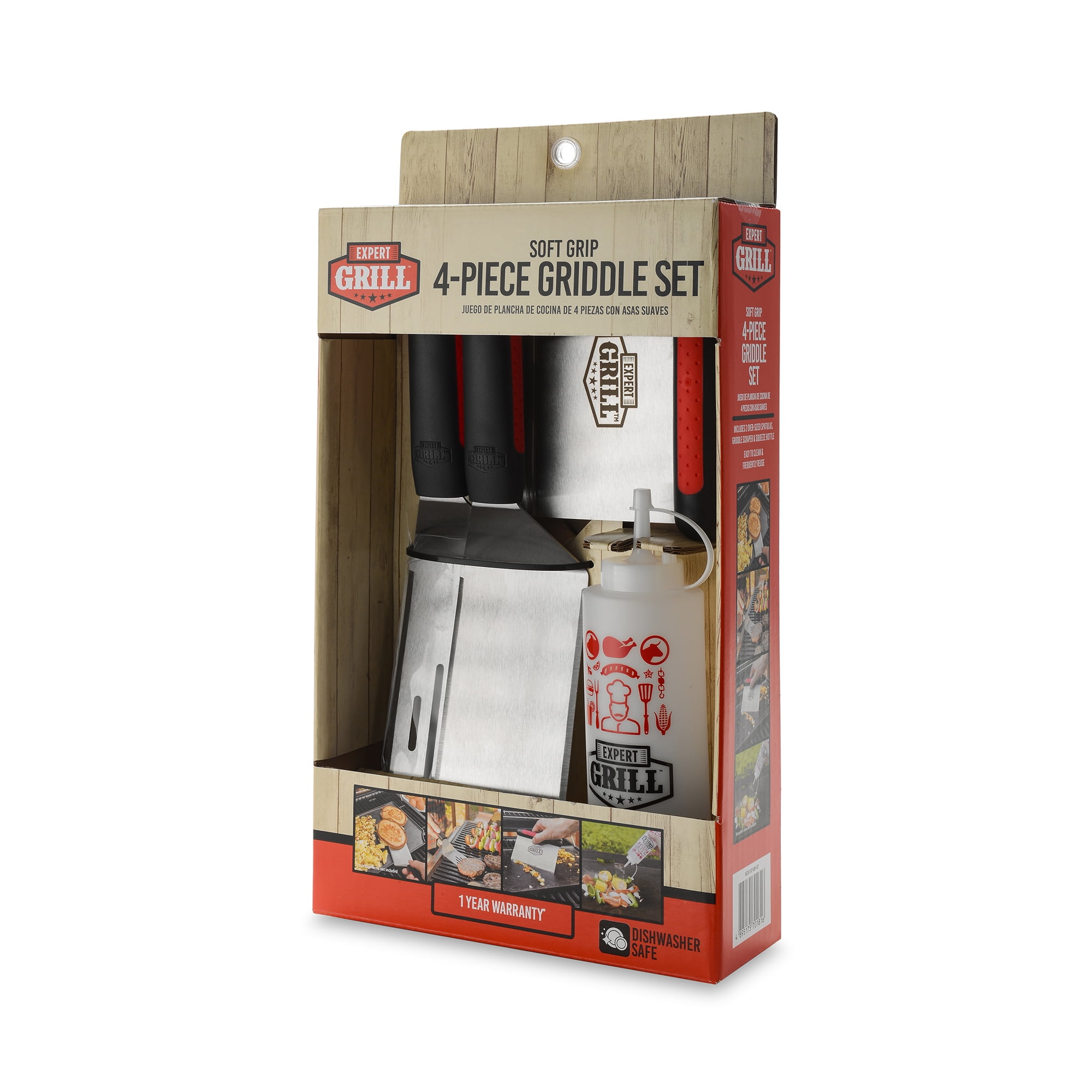 Stainless Steel BBQ Griddle Tool Set - 4 Pieces