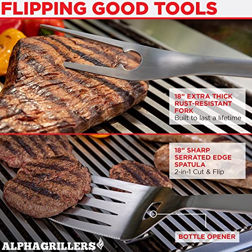 Alpha Grillers 4pc BBQ Grilling Tool Set