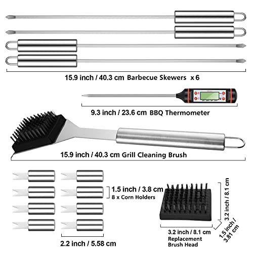 27PCs Stainless Steel BBQ Grill Tools Set, Grilling Kit