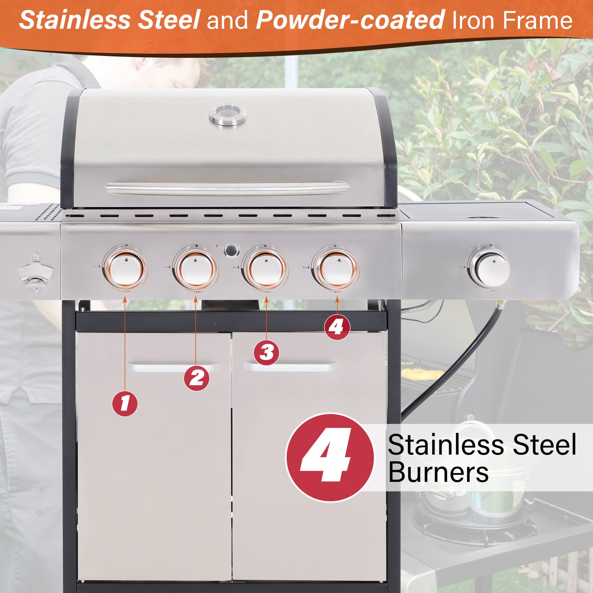 Sophia & William 4-Burner Portable Gas Grill