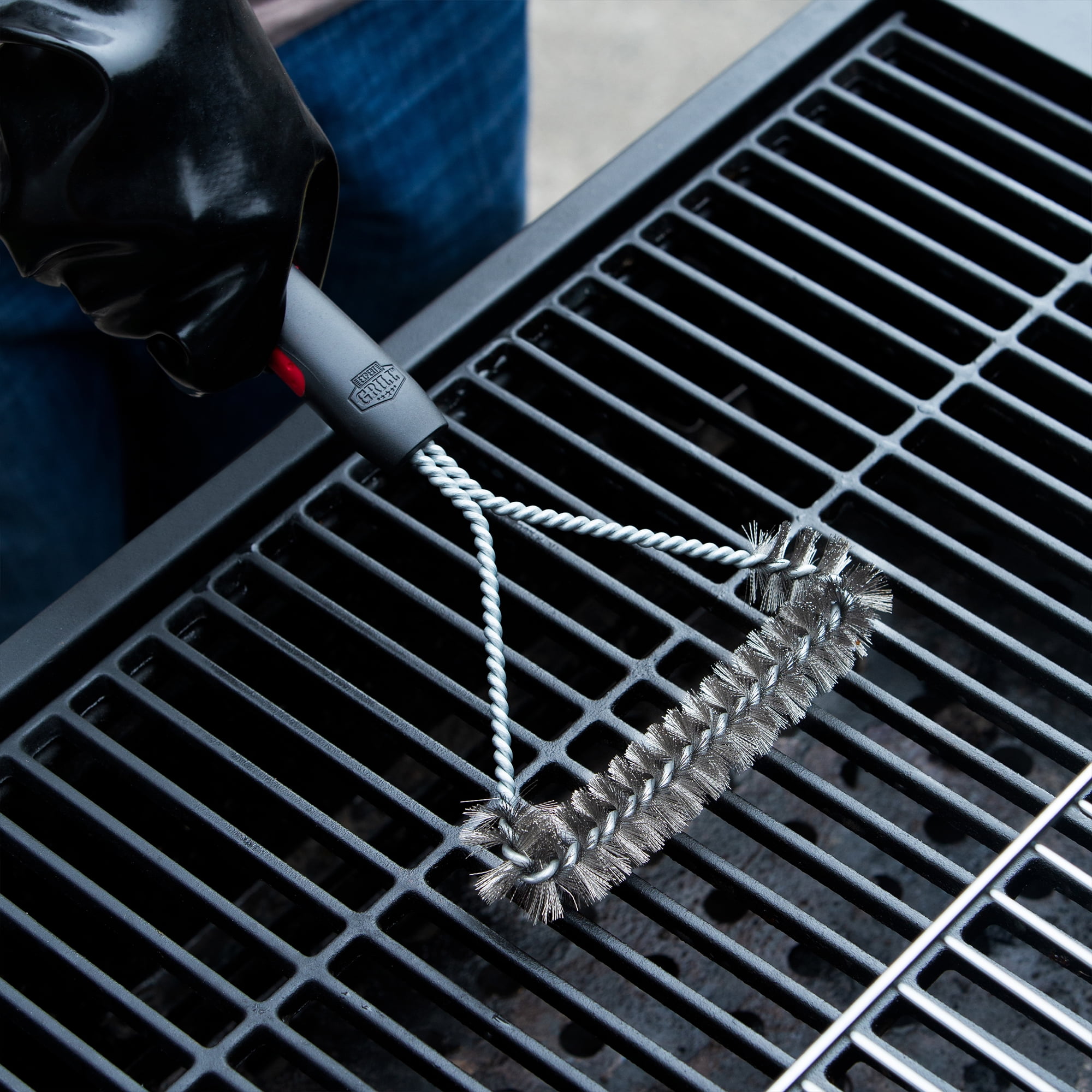 Small 3-Sided Grill Brush: Expert Guides with Soft Handle