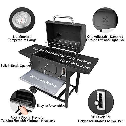 24 Inch Charcoal Grill BBQ Outdoor Picnic, Patio Backyard