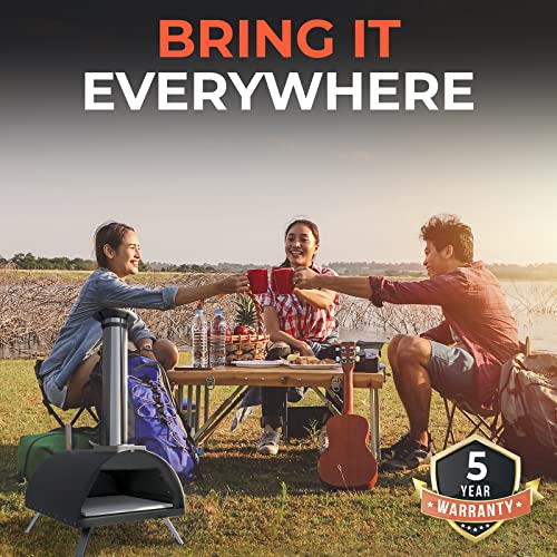 Keystone Peak Festa Outdoor Pizza Oven - Dual Fuel Modes - Energy Efficient - Homemade Pizza Maker