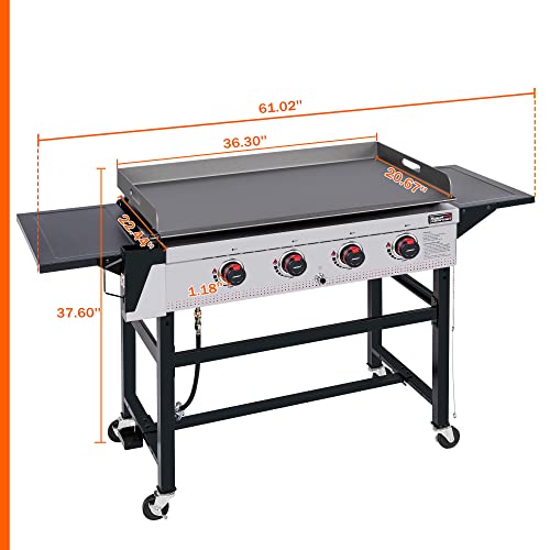 Royal Gourmet 36" Propane Outdoor Griddle - 4 Burner