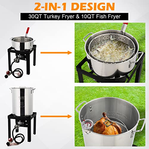 ROVSUN 30QT Turkey & 10QT Fish Fryer Kit