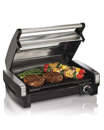 Electric Searing Grill with Viewing Window, Adjustable Temperature