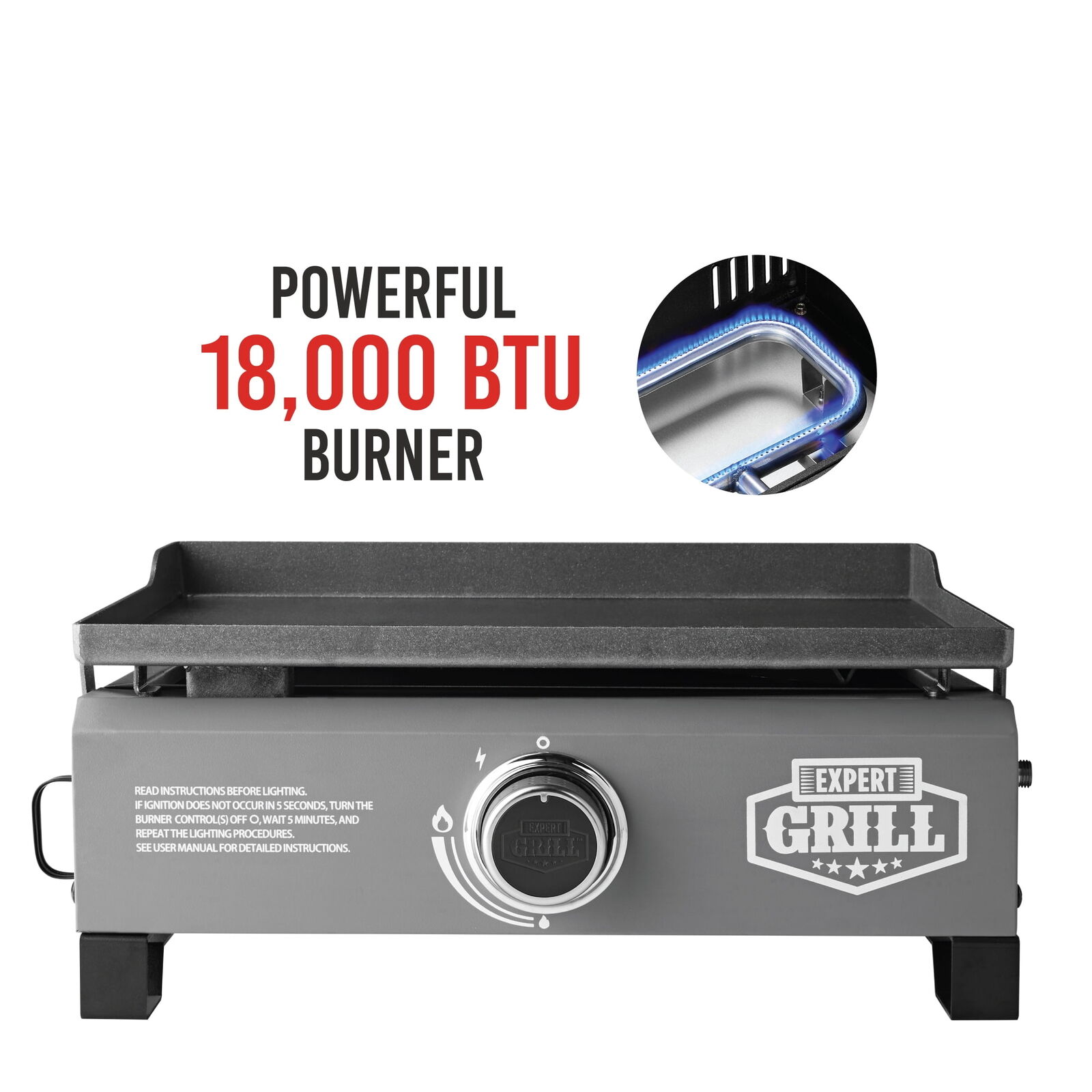 Portable Camping BBQ Grill - 1-Burner Propane Gas