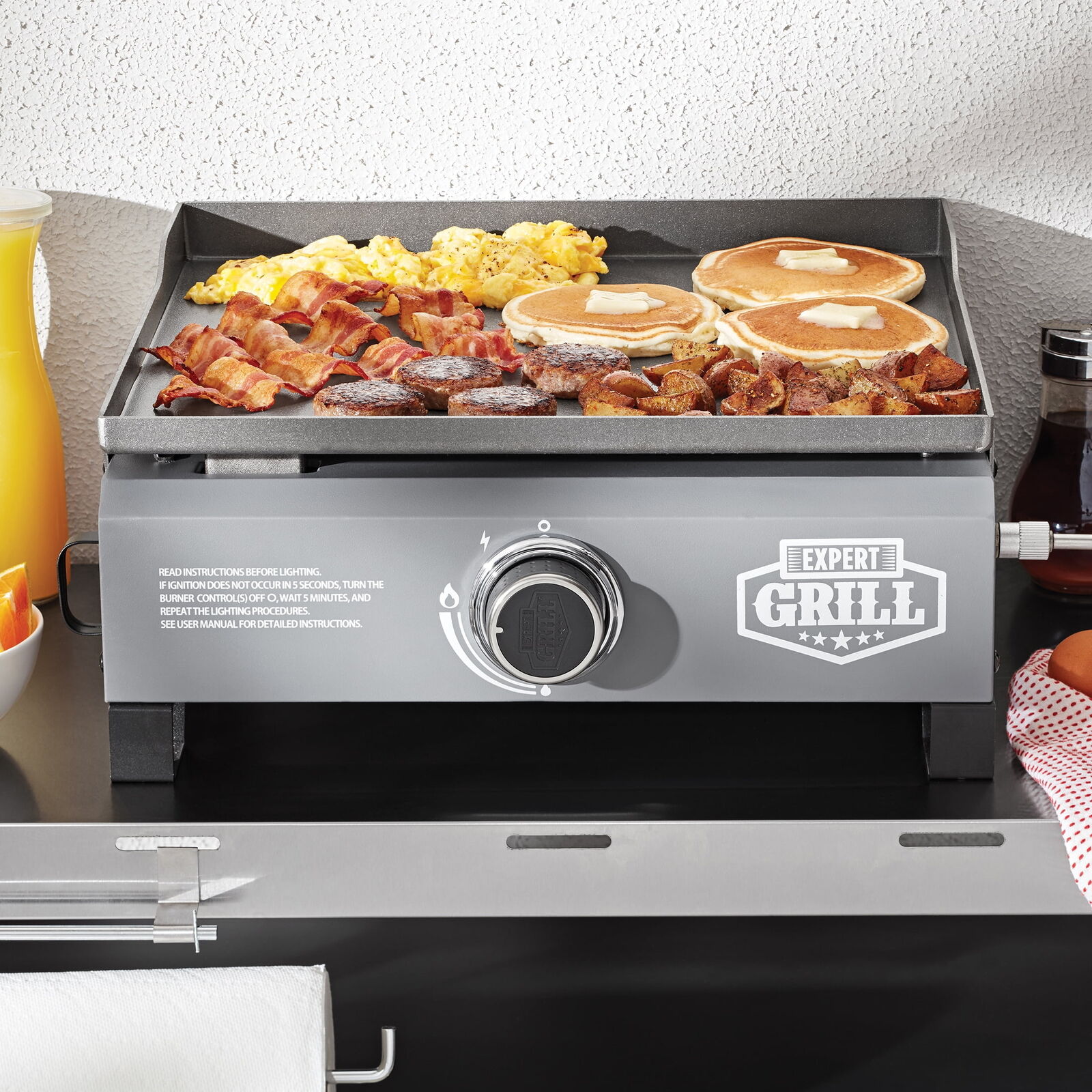 Portable Camping BBQ Grill - 1-Burner Propane Gas