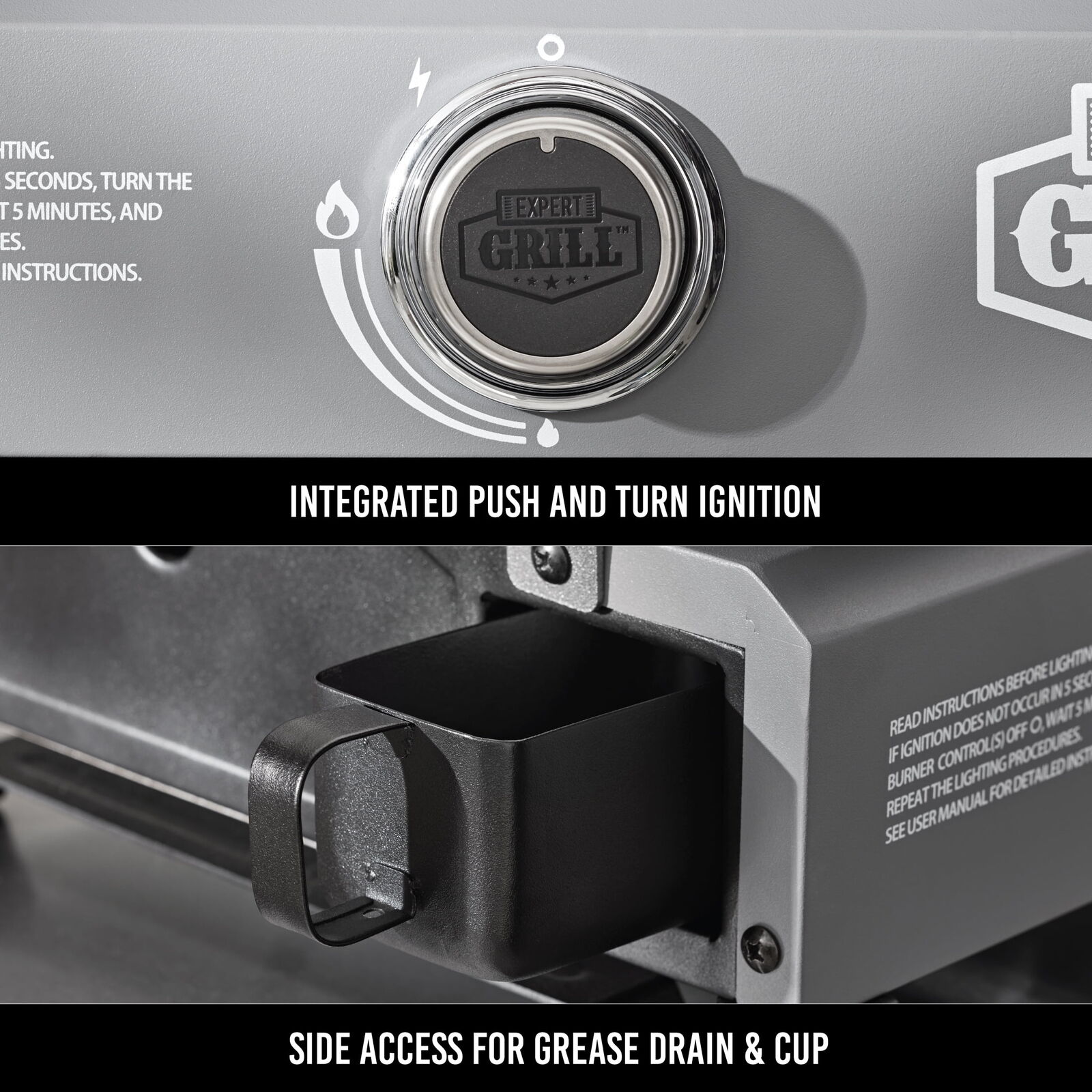 Portable Camping BBQ Grill - 1-Burner Propane Gas