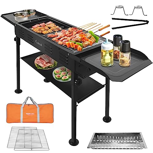 Baisal Portable Charcoal BBQ Grill, Foldable Camping Hibachi