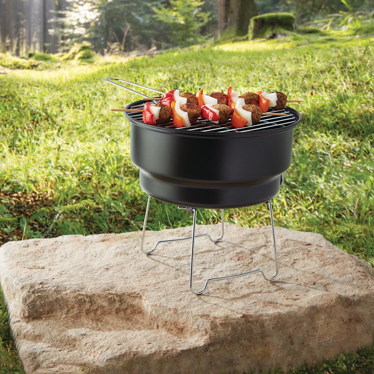 10" Portable Camping Charcoal Grill with Cooler Bag