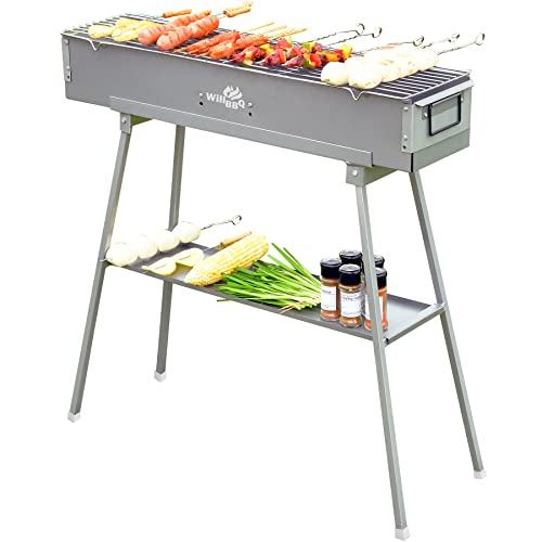 Portable Commercial Quality Charcoal BBQ Grill for Outdoor Cooking