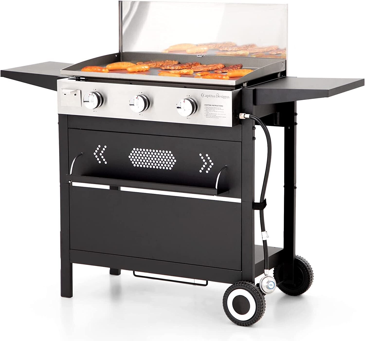 3-Burner Outdoor Propane Gas Griddle BBQ Grill