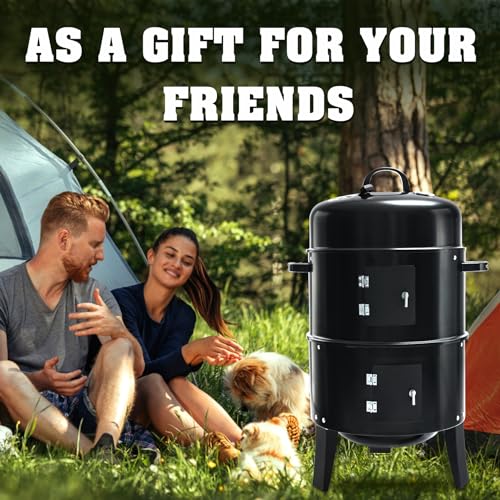 Tengchang 32" Charcoal Smoker BBQ Grill: Outdoor Cooker