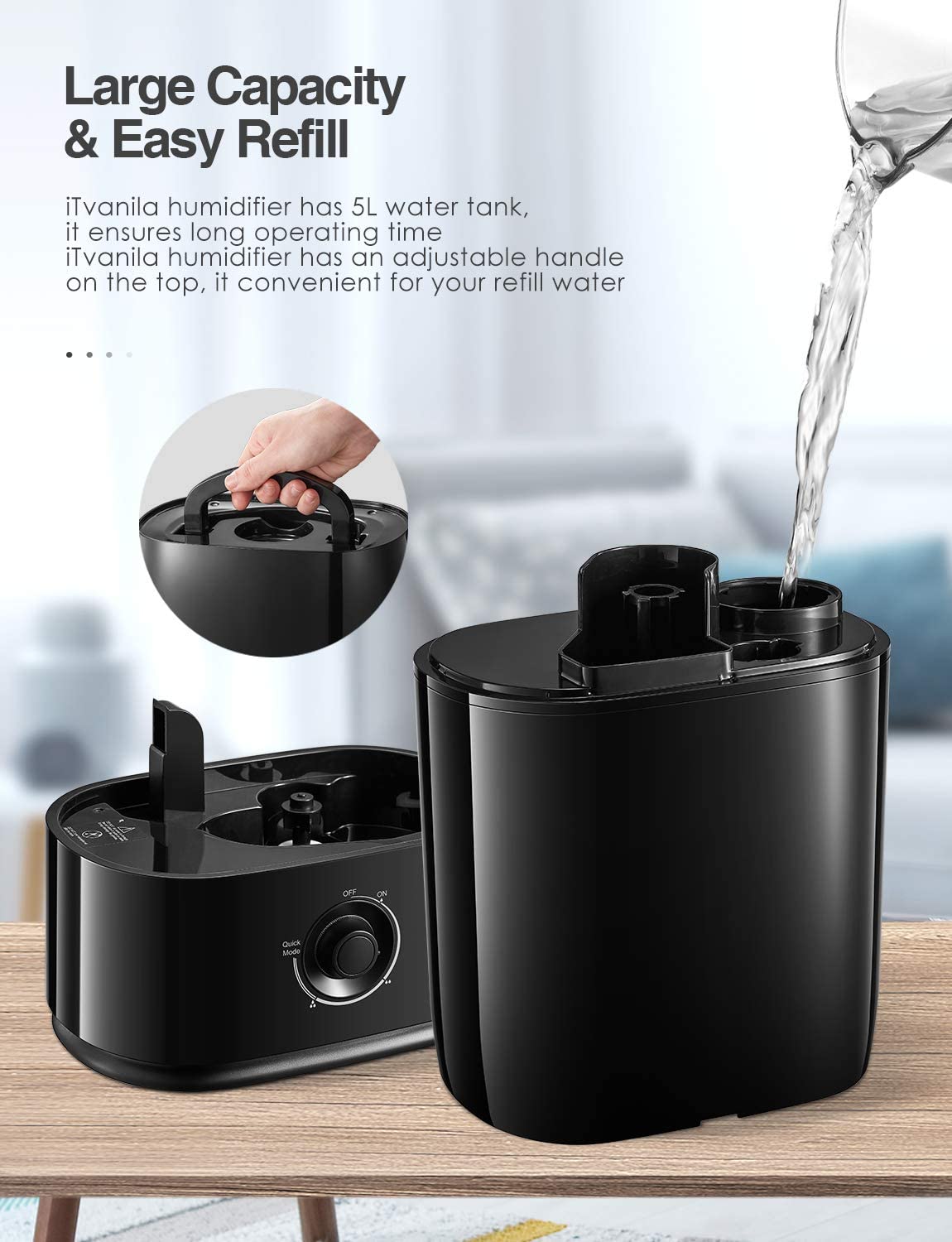 Smart Ultrasonic Humidifier with Essential Tray