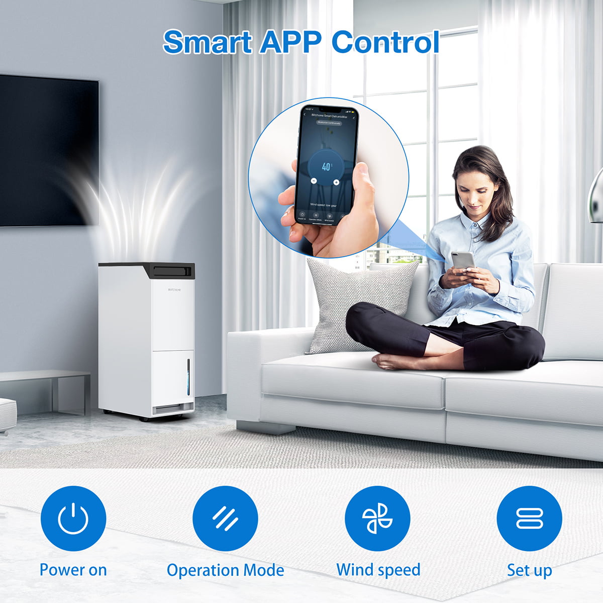 Smart WIFI Dehumidifier for Large Rooms