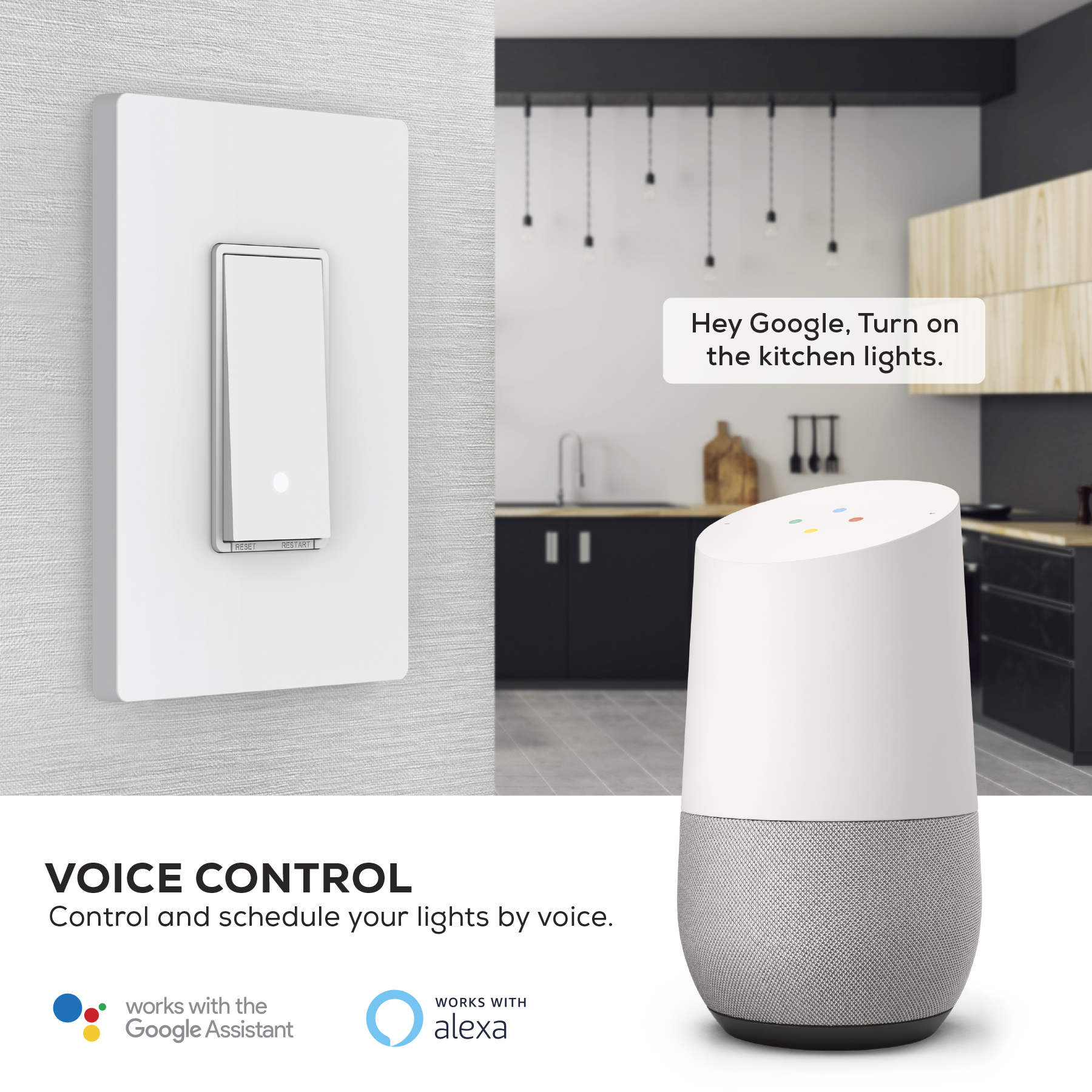 Merkury Innovations Smart Light Switch, Requires 2.4Ghz Wifi