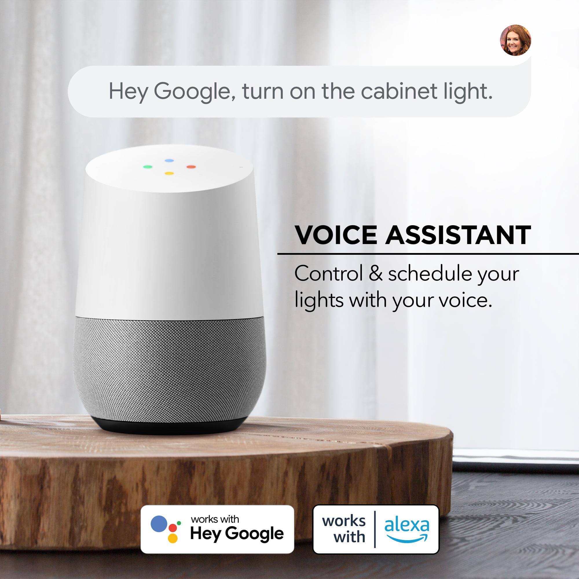 16ft Smart RGBW Strip Lights with Sound-Sync