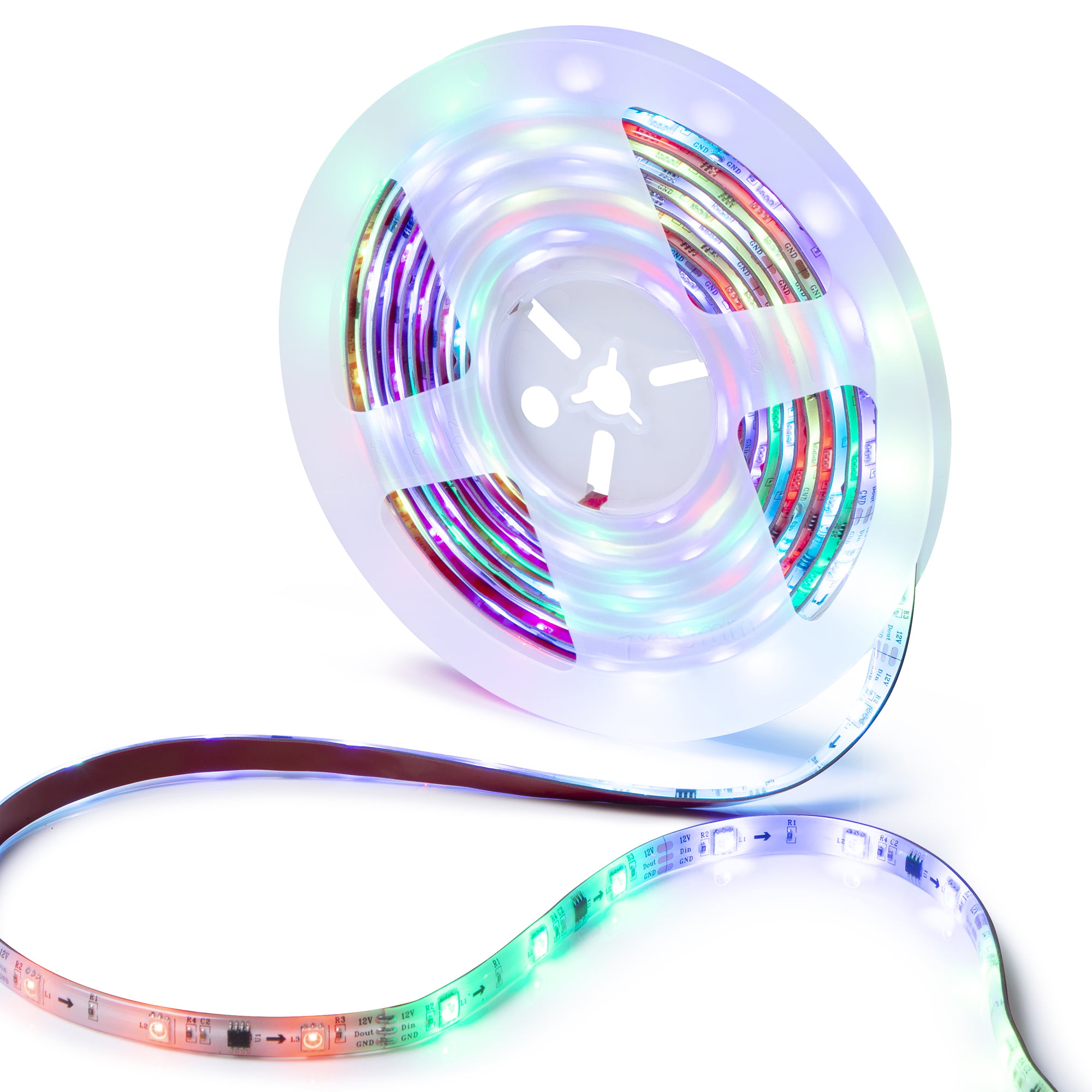 16ft Smart RGBW Strip Lights with Sound-Sync