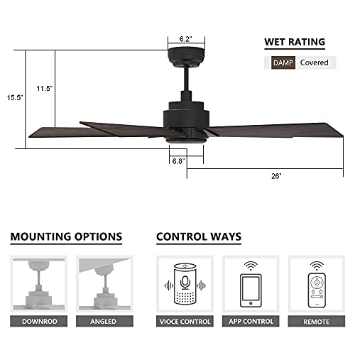 Smart 52inch WiFi Ceiling Fan with App Control