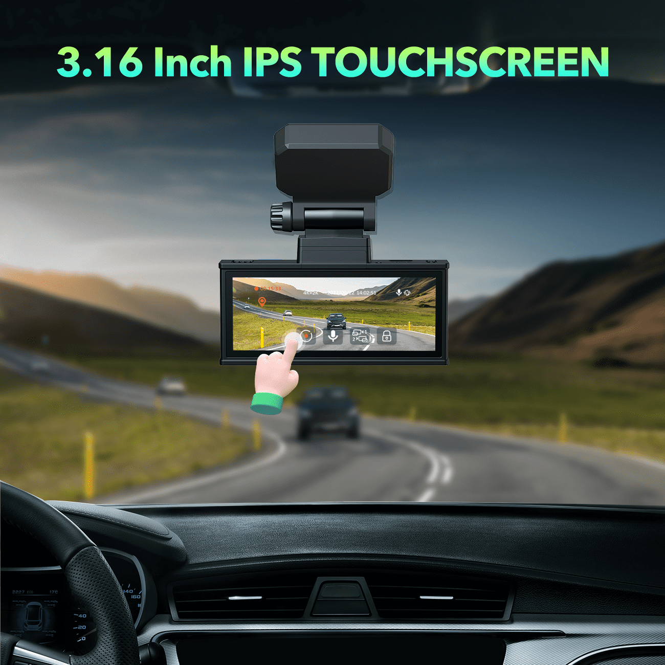 TOGUARD 4K Dual Dash Cam, WiFi, GPS