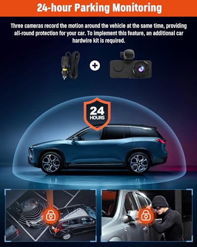 3 Channel 4K Full HD Triple Dash Cam