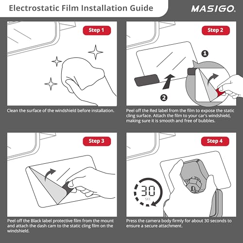 Dash Cam Mounting Kit: Adhesive Pad & Electrostatic Film